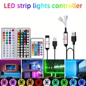 Resim Akıllı LED Işık Uzaktan Kumanda, Kızılötesi Uzaktan Kumanda Kiti, USB LED Kontrol Cihazı, 3 Tuşlu, 24 Tuşlu, 44 Tuşlu RGB LED Şerit Kablosuz Karartıcı Kızılötesi Uzaktan Kumanda, SMD 5050 3528 2835 RGB LED Işık Şeridi için Uygun 