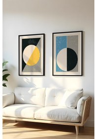 Resim Huhuli Ahşap Siyah Çerçeveli 2 Parça Set Tablo Huhu19 