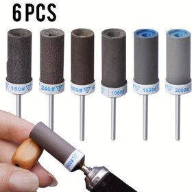 Resim Bir set of sanding drums ve sandpaper sticks, 1/8" (3mm) Shank ile rotary tools için, çeşitli gritlerde mevcuttur: 180, 240, 600, 1000, 1500 ve 2000, metal pası temizleme, jade parlatma ve taş öğütme için çeşitli gereksinimleri karşılar 
