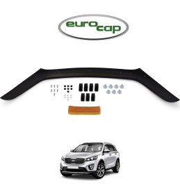 Resim Eurocap Kia Sorento Ön Kaput Koruma Rüzgarlığı 3 mm Akrilik (Abs) Parlak Siyah Deflektör 2016-2020 