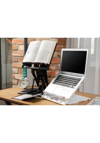 Resim Katlanabilir Fonksiyonel Yüksek Ayarlı Laptop ve Kitap Standı 