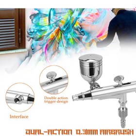 Resim Padalink T134 Çok Amaçlı Airbrush Seti: Model Boyama, Sanat Eserleri Ve Tasarım İçin 0.3mm Nozul, 1/8 Hızlı Adaptör, 2 Sıvı Kabı Ve Tamir Aletleri 