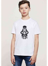 Resim Anime One Piece Baskılı Unisex Çocuk Beyaz T-Shirt (534797164) 