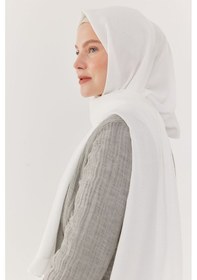 Resim Mirsoy Scarf Jazz Şal - Beyaz Beyaz 