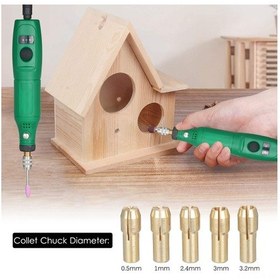 Resim Geeroyoo 12v Mini El Taşlama Seti, 24 Parça Aksesuarlı, 5000-15000 Rpm Hız Ayarlı, Yeşil, Eu Fişli 