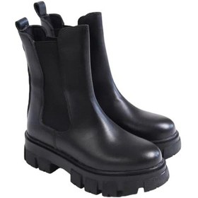 Resim Kadın Lastikli Tabanlı Bot Siyah 