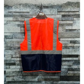 Resim Vento Mühendis Tipi Reflektörlü Çift Renkli Ikaz Yeleği (Turuncu-Lacivert) 