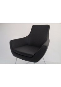 Resim Fahren Siyah Deri Rahat Küçük Otel Lobi Koltuğu 