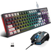 Resim Hallow Hxsj L99 Kablosuz RGB Şarj Edilebilir Klavye Mouse Set 