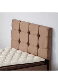 Resim Nironyatak Rama Tek Kişilik Yatak Başlığı - 100 Cm Sütlü Kahve Kumaş Başlık 