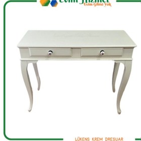 Resim 120 Cm Çekmeceli Krem Dresuar & Makyaj Masası Krem 