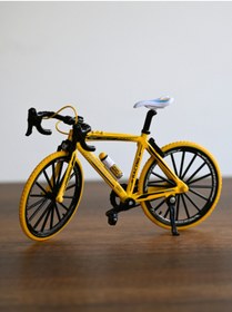 Resim bebeym Metal 1:10 Oyuncak Bisiklet - Die Cast Bisiklet - Model Bisiklet - Sarı 