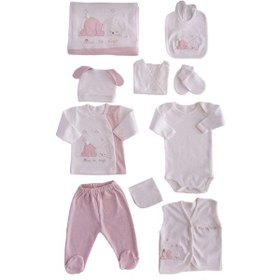 Resim Layette 10'lu Uyuyan Tavşan Kız Bebek Hastane Çıkışı Beyaz - Pembe 