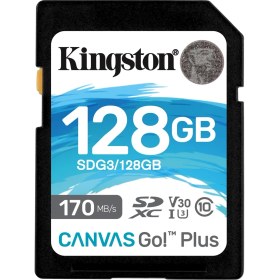Resim Kingston SDG3-128GB 128GB SDXC Canvas Go Plus 170R C10 UHS-I U3 V30 Hafıza Kartı 