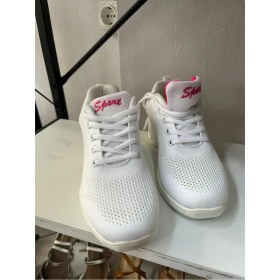 Resim Suna Beyaz Dans Pratik Ayakkabısı Nefes Alan Doku - Tüm Danslar Için Uyumludur. 