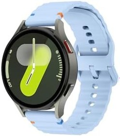 Resim Samsung Galaxy Watch 6 Seri 40-43-44-47 mm İle Uyumlu Dalgalı Dikiş Detaylı Silikon Saat Kordonu Mavi 40 mm 