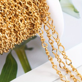 Resim 1 Metre Paslanmaz Çelik Sıra Dışı Bükülmüş Halka Zincir, DIY Kolye, Kolye Ucu, Takı Yapımı İçin Kalın Zincir 