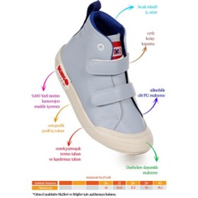 Resim Kiko Kids Garf Günlük Cırtlı Erkek Çocuk Bot Ayakkabı Mavi Mavi 