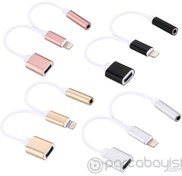 Resim Ally iPhone 13-12-11 -XS-8 -7 3.5mm Kulaklık ve Şarj Dönüştürücü 