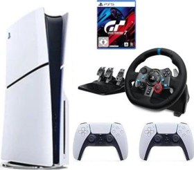 Resim Playstation 5 Slim Cd'li Edition + 2. Dualsense + G29 Driving Force Yarış Direksiyonu + GT 7 Oyunu 