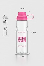 Resim Renga Ege Yazı Desenli 750 ml Tritan Matara 912067 Fuşya 