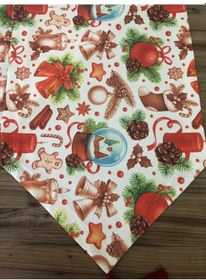 Resim Yılbaşı Desenli Runner Çok Renkli 