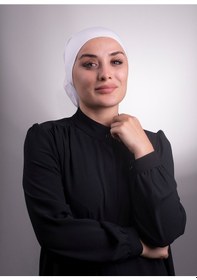 Resim Halven Krem Pratik Hazır Geçmeli Iç Bone Viskon Kumaş Dikişsiz Boru Bone Krem 