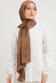 Resim Saless Tesettür Kadın Janjan-janjanlı Krinkıl Abiye Şal-kahverengi- 70x190cm 