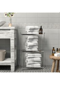 Resim Teknotel Üç Katlı Metal Düzenleyici Havluluk Saksılık Mg015 Krom 