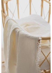 Resim Babywom 4 Katlı Müslin Bebek-Çocuk Battaniyesi 110X110Cm- 1001 Beyaz 