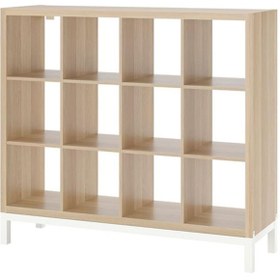Resim IKEA Kallax Açık Raf Ünitesi Tv Sehpası Ağartılmış Meşe Görünümlü-beyaz 
