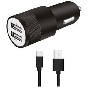 Resim KOİ TECH Araç Içi Çakmaklık 2xusb Girişli Hızlı Şarj 2.4a 12watt Başlık 1.2m Type-c Kablolu 