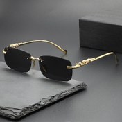 Resim Şık Gradyan Leopar Desenli Retro Kadın & Erkek - Altın Ton Metal Çerçeve, Hafif Polikarbonat Lensler, Elde Yıkanabilir/Kuru Temizleme, Moda Aksesuar 
