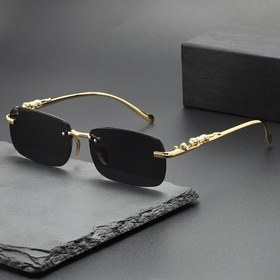 Resim Şık Gradyan Leopar Desenli Retro Kadın & Erkek - Altın Ton Metal Çerçeve, Hafif Polikarbonat Lensler, Elde Yıkanabilir/Kuru Temizleme, Moda Aksesuar 