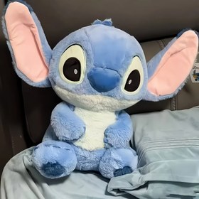 Resim Stitch Nakışlı Peluş Oyuncak - Büyük Gözlerle Mavi ve Beyaz Dolgulu Hayvan, Yumuşak Kabarık Kumaş, Mükemmel Doğum Günü Hediyesi, Araba Aksesuarları, Okul Odası Dekoru, Gençler İçin Arkadaş, Düğün, Cadılar Bayramı, Şükran Günü, Noel, Dolgulu Oyuncak, Özellikleri 