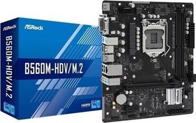 Resim Asrock B560M-HDV/M.2 DDR4 4000MHz(OC) HDMI DVI LGA1200 M.2 mATX ANAKART 