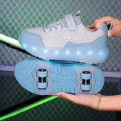 Resim Çocuklar ve gençler için yeni şık açık hava ışıklı paten ayakkabıları 