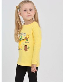 Resim Toontoy Kız Çocuk Zürafa Baskılı Sweatshirt Koyu Sarı 