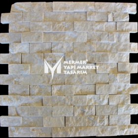 Resim Mym Mermer Yapı Market Bej Mermer Patlatma Mozaik 