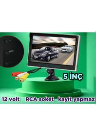 Resim 5'' Cam Vantuzlu Kayıtsız Araç Monitörü Kamerasız 12 Volt 