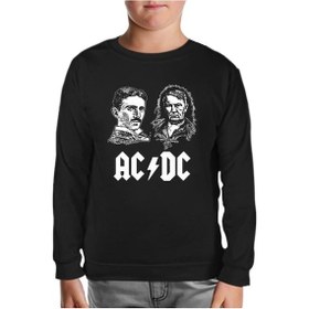 Resim Ac Tesla Vs. Dc Edison Siyah Çocuk Sweatshirt Siyah 