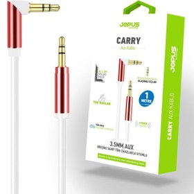 Resim Jopus JA-06 3.5mm L Tipi Aux Kablo 1m Kırmızı 
