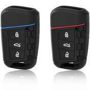 Resim Silikon Anahtar Tutucu Kabuk Kılıfı Skoda Octavia Kodiaq Karoq VW Polo Passat B8 Tiguan 2 Seat Araba Anahtar Kapak 