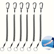 Resim 1/3/6 adet Balıkçılık Araçları Lanyard, Geri Çekilebilir Güvenlik Bitirme İpleri Tel Bobinli Lanyard Paslanmaz Çelik Klips ile 