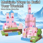 Resim 82/96 adet Pembe Kule Yapma Blokları Seti Gençler için 3+, DIY Yapma Oyuncak, El Becerilerini ve Yaratıcılığı Geliştirmek, İmajinasyonu Geliştirmek, Gençler Günü ve Okula Dönüş için Mükemmel Hediye 