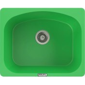 Resim POLEX Cristalüx Granit Evye P-OL60 Yeşil Tezgah Altı Ve Tezgah Üstü Kare Mutfak Evyesi 60x49,5cm 