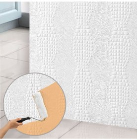 Resim 3d Duvar Paneli Boyanabilir Dekota 60x120 Cm / Deri Desenli 7'li Paket-5 M² 