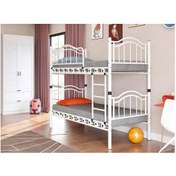 Resim ARGİMO Belinay Genç Çocuk Odası Metal Ranza Ve Karyola 90x190 Beyaz 