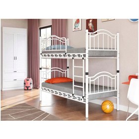 Resim ARGİMO Belinay Genç Çocuk Odası Metal Ranza Ve Karyola 90x190 Beyaz 
