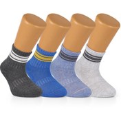 Resim Ozzy Socks 4 Çift Pamuklu Erkek Bebek Çocuk Çizgili Soket Çorap 